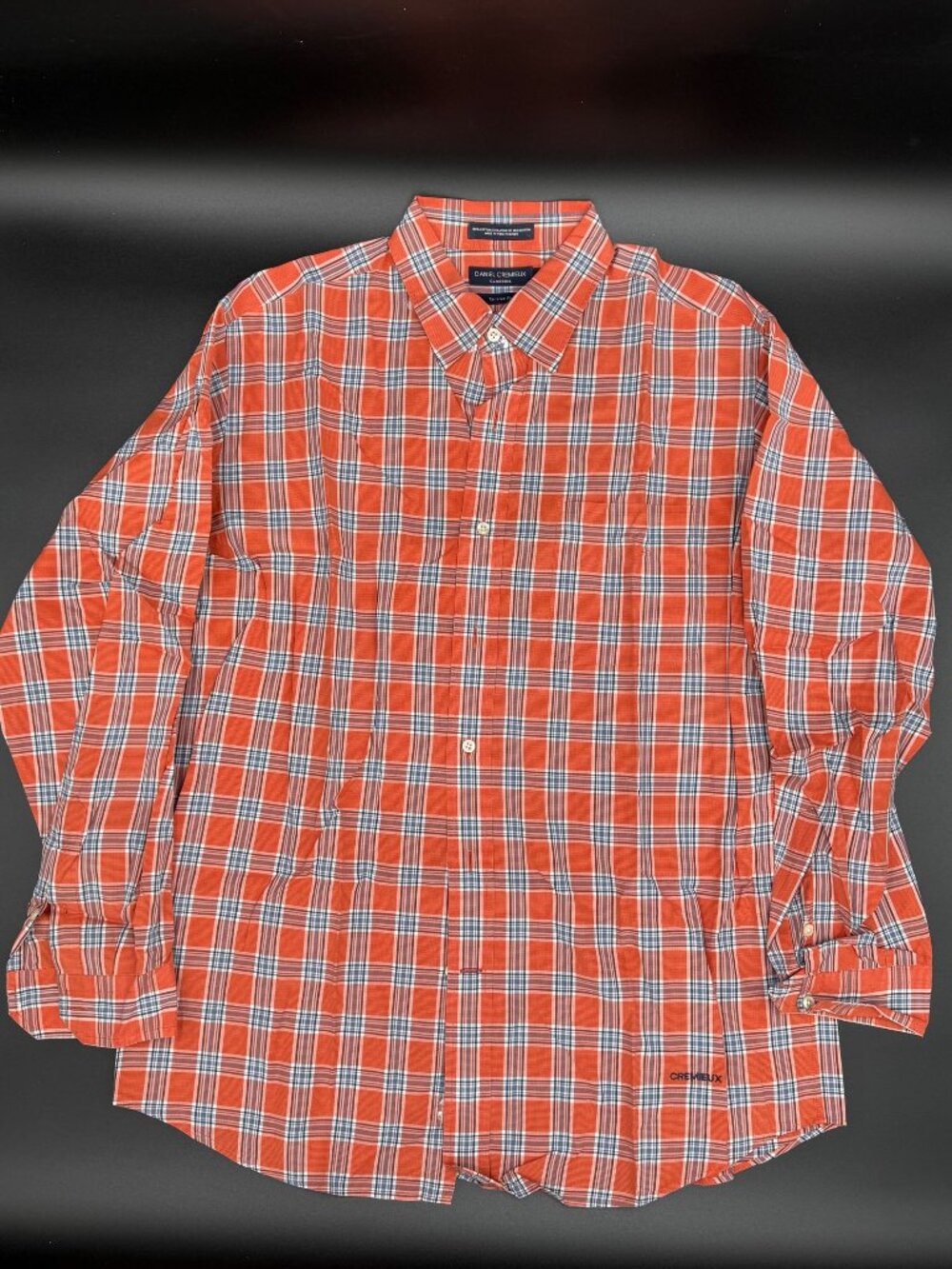 Daniel Cremieux Classics Large Orange Plaid Cotton Long Sleeve Shirt